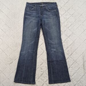 7 For All Mankind Jeans Women's 26 Blue Dark Bootcut Low-Rise Embellished Y2K